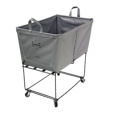Steele Canvas Basket 4 BU Elevated Truck Grey Vinyl w/Grey Vinyl - 3in Stem Casters 92E4VGRYVGRYM3S